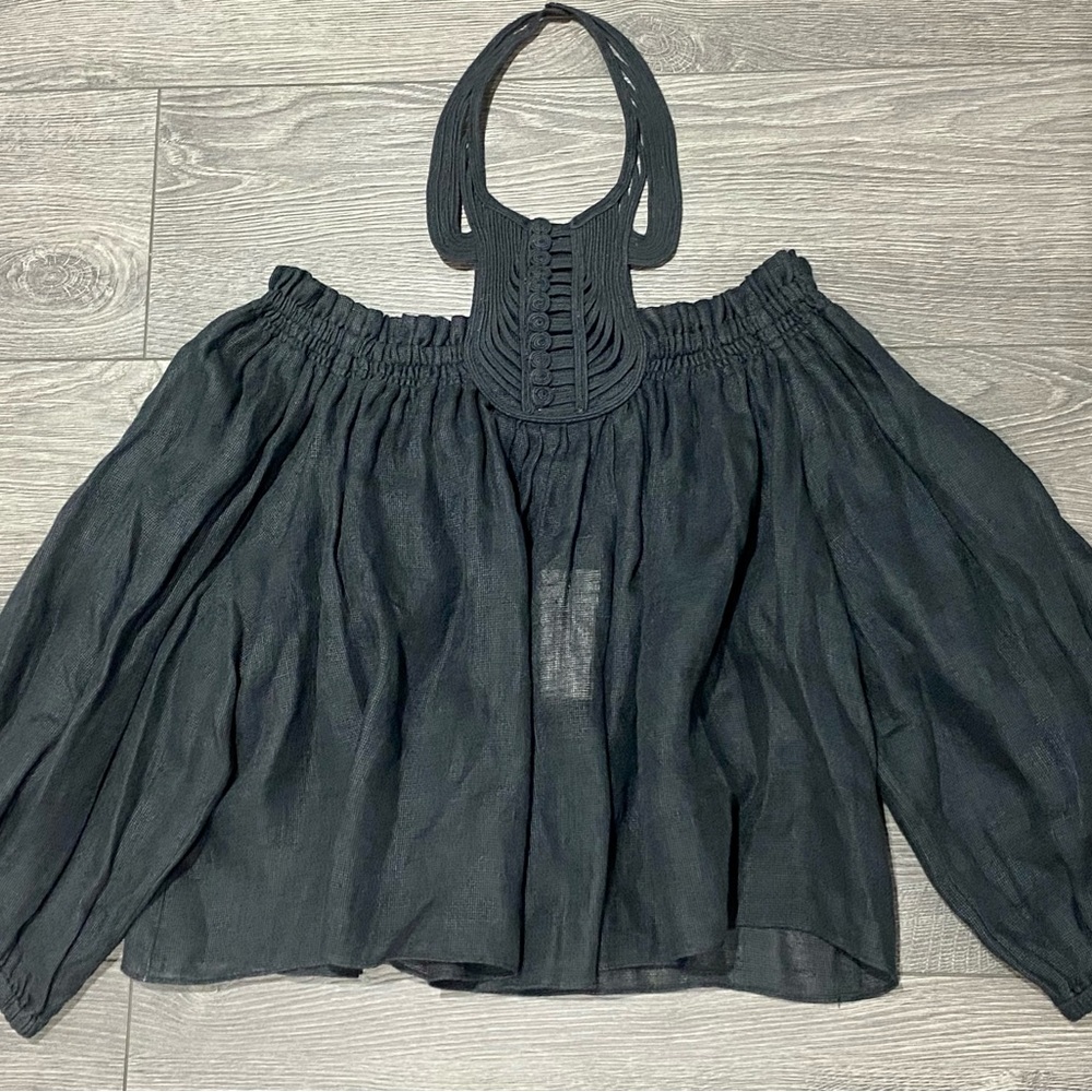 NEW with tags Isabel Marant Off-the-Shoulder Halter Blouse 100% Linen